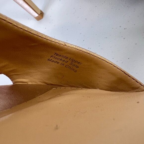 NWOB Jewel by Badgley Mischka Beige Satin Rhinestone Strappy Heels - Picture 7 of 7